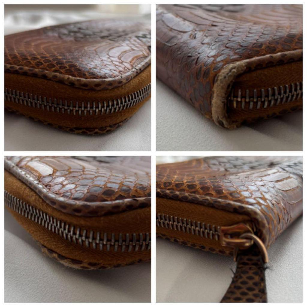 Used BOTTEGA VENETA Intrecciato Python Long Wallet
