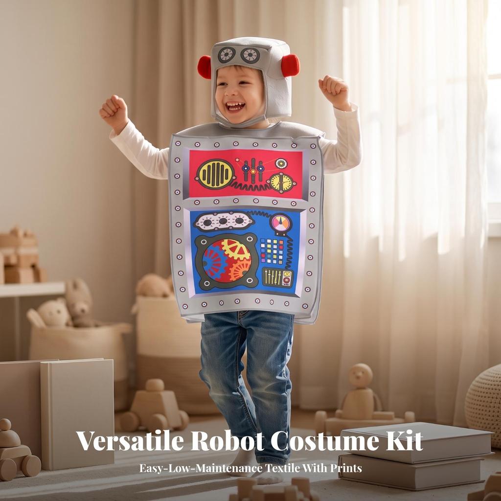 Robot Costume Polyester-Blend with Headpiece Loose-Fit for Cosplay