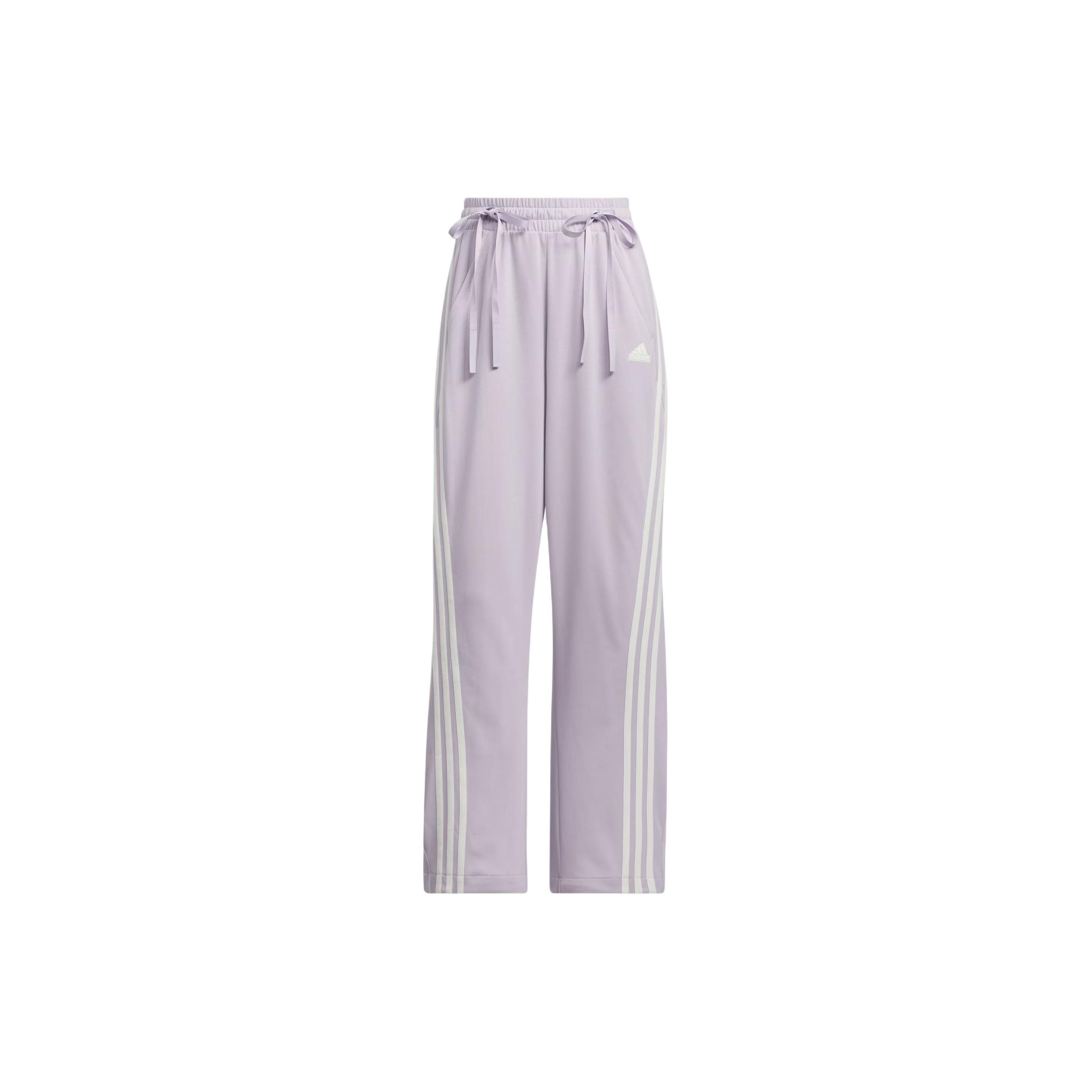 Adidas Three-Stripes Loose Knit Interlock Dance Joggers Women Silver Purple JI9782 XXL