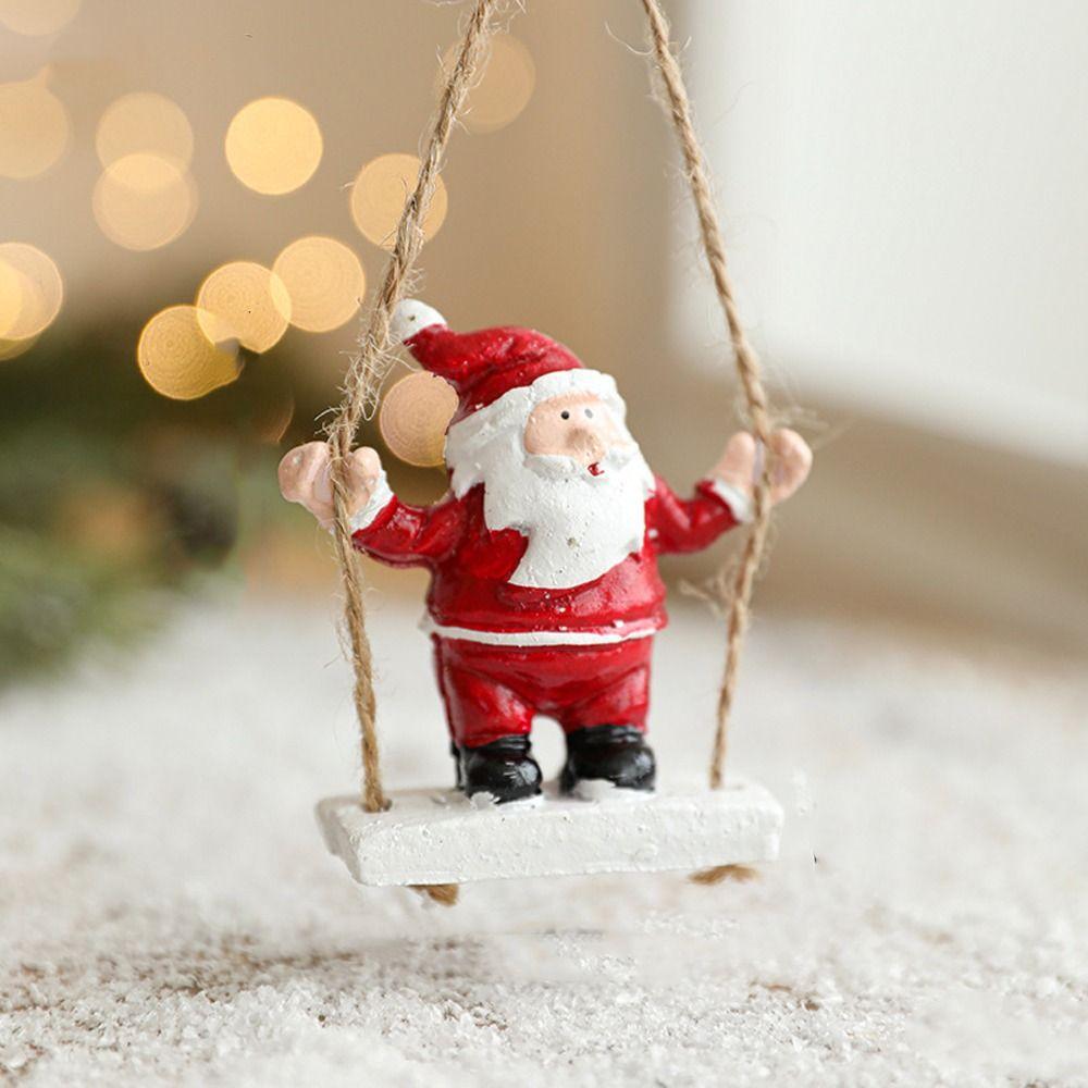 Pryskyřičná poštovní schránka Santa Clause Přívěsek Červené vánoční stromkové závěsné ozdoby Novoroční dekorace