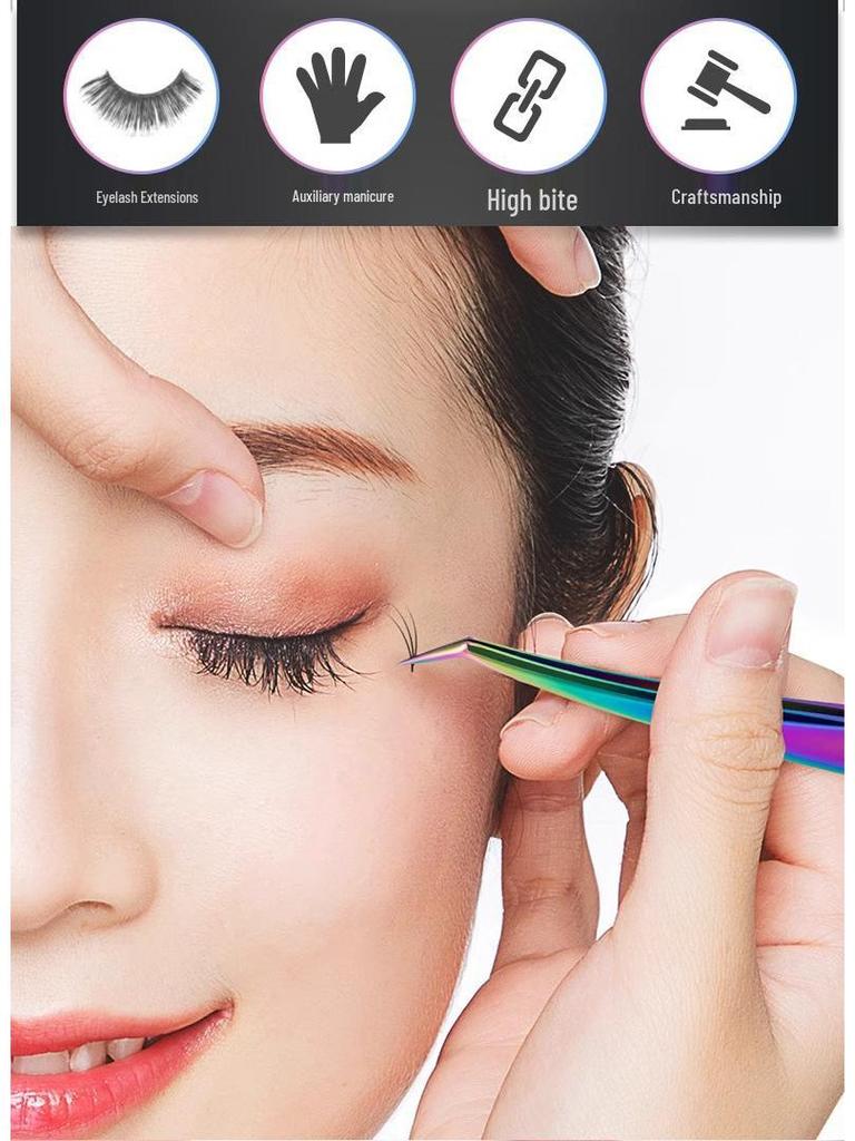 Golden Feather Precision Eyelash Extension Tweezers Set
