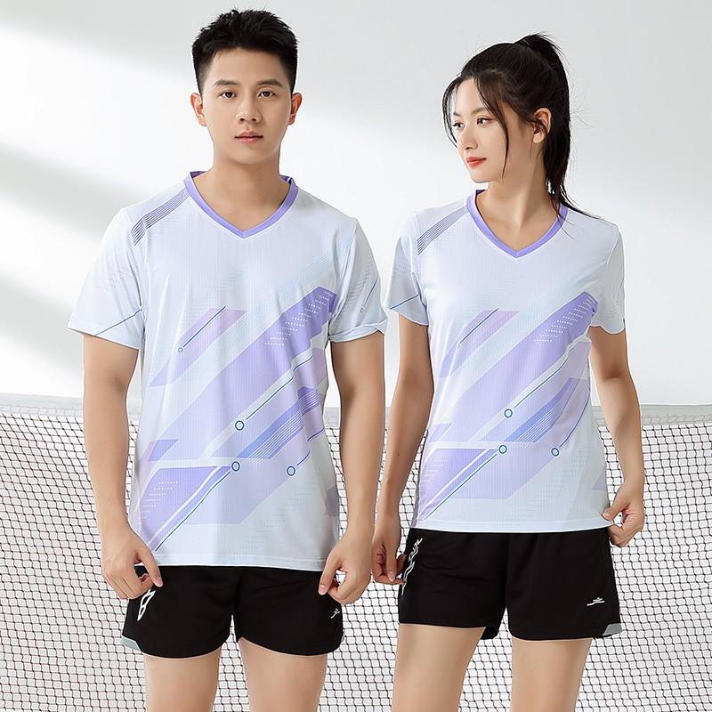 Unisex Quick-Dry Badminton Set Short Sleeve Sportswear Training Competition Running Basketball Volleyball Tennis