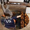 1pc Haikyuu Shoyo Hinata Round Carpet - Anime Design Chair Mat, Non-Slip Rug for Office, Home Decor, Living Room