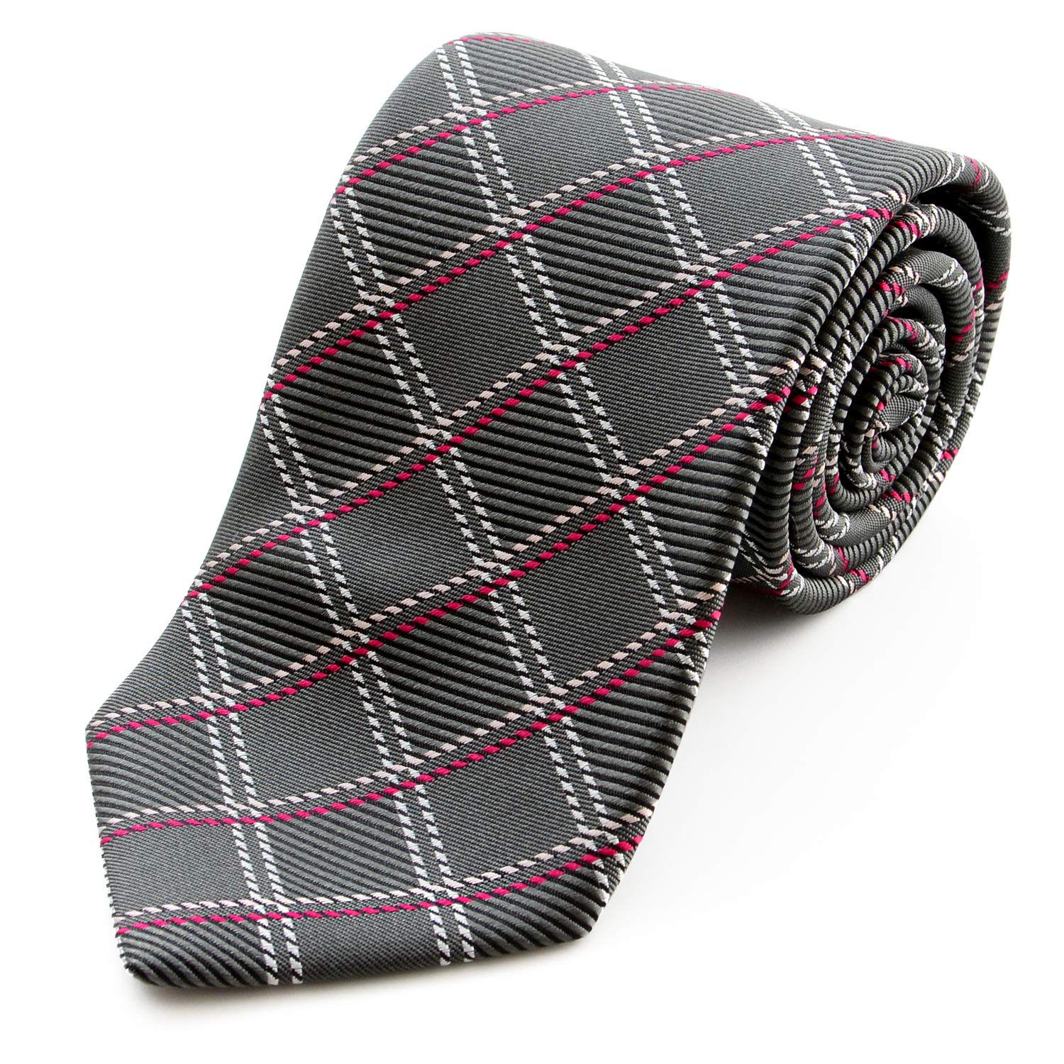 

Галстук мужской Michiko London в клетку и полоску, сделан из шелка, Япония, 100% (С Серый)