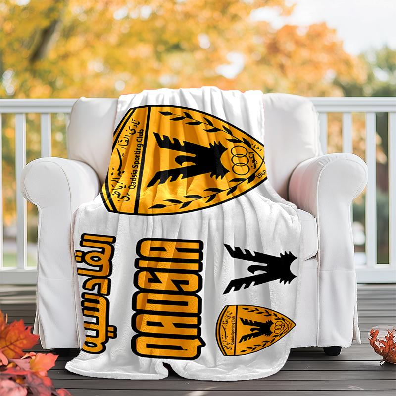Qadsia Sporting Club Flannel Blanket Soft All-Season Throw, Design for Camping, Car Travel, Hiking Sofa, Bed, Office Perfect Gift for Parties