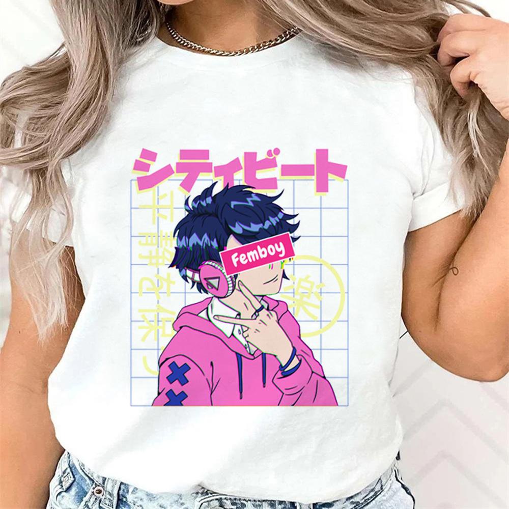 T-shirt Femboy femme Pastel Digital Punk hip hop harajuku T-shirt Classique Streetwear Tendance Coloré Grunge graphique Années 2000