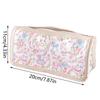 Cute Pink Tulip Kitten Cat Transparent Pencil Case Large Capacity Portable Girly Makeup Bags Student Stationery Pen Storage Bags