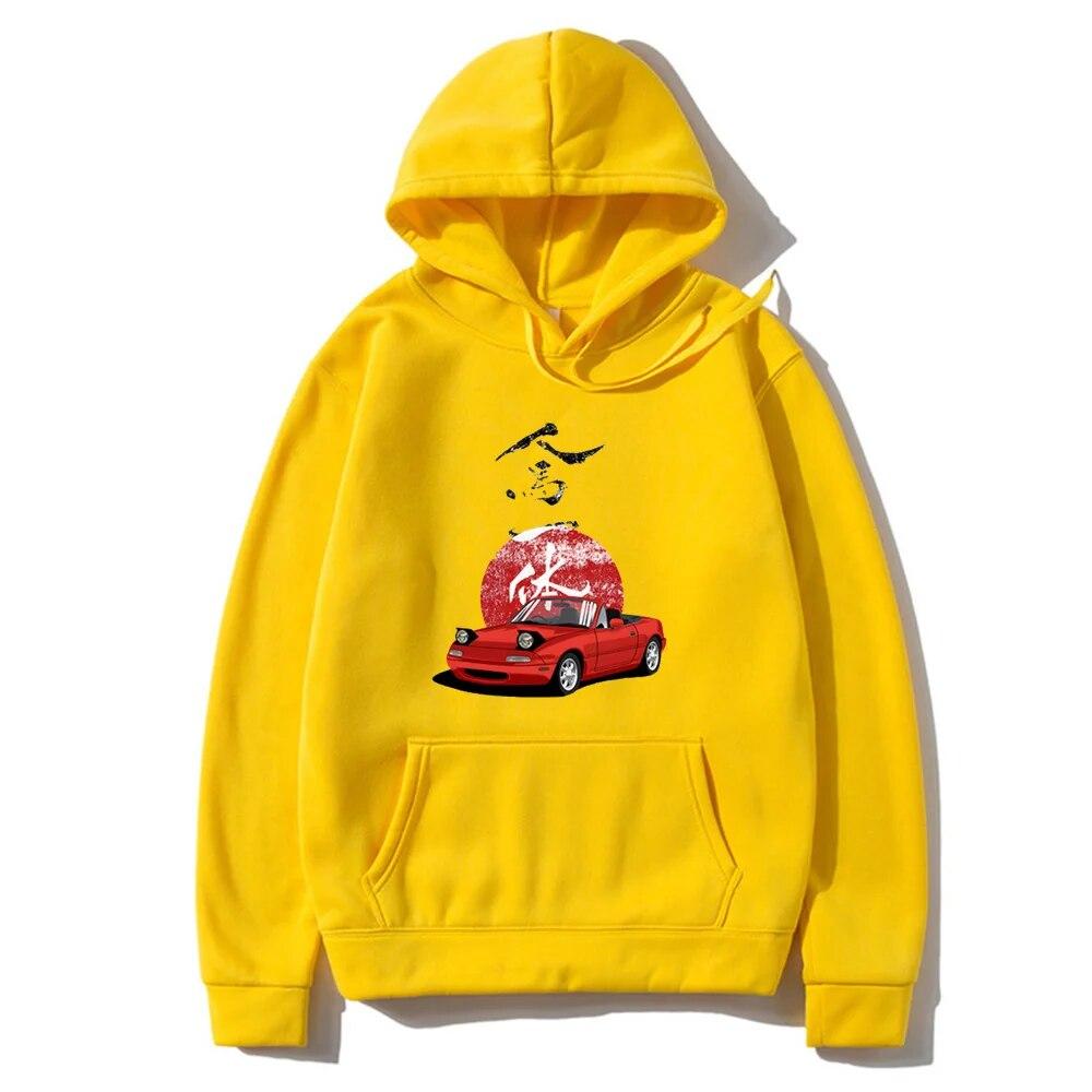 

Толстовка с капюшоном в стиле аниме Initial D Rising Jap Jdm Drift, красный автомобиль, модные топы в стиле Харадзюку, уличная одежда, флисовые толстовки с капюшоном, одежда унисекс XL