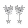 Korean Retro Flower Stud Earrings - Two-Way Wear Petal & Star Design for Women