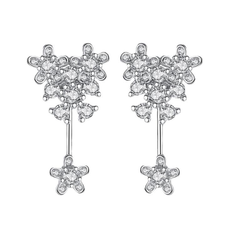 Korean Retro Flower Stud Earrings - Two-Way Wear Petal & Star Design for Women