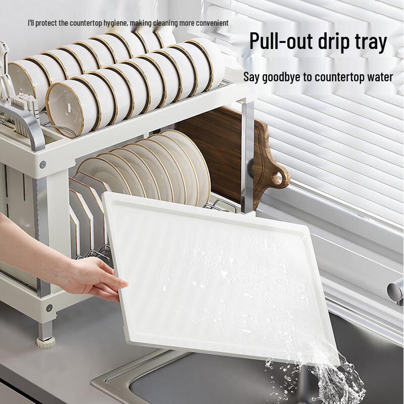 Multifunctional 3-Tier Stainless Steel Countertop Dish Drying Rack