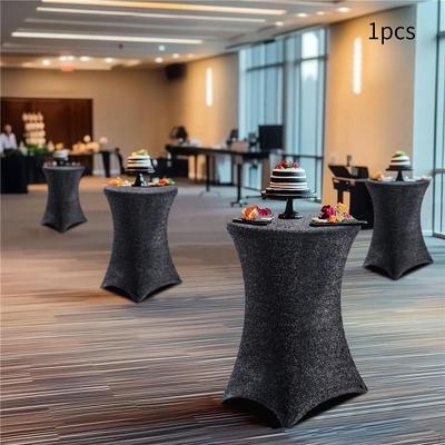 Cocktail Tablecloth 31.50"x43.31" Easy Installation Round Premium Highboy Table Cover for Event