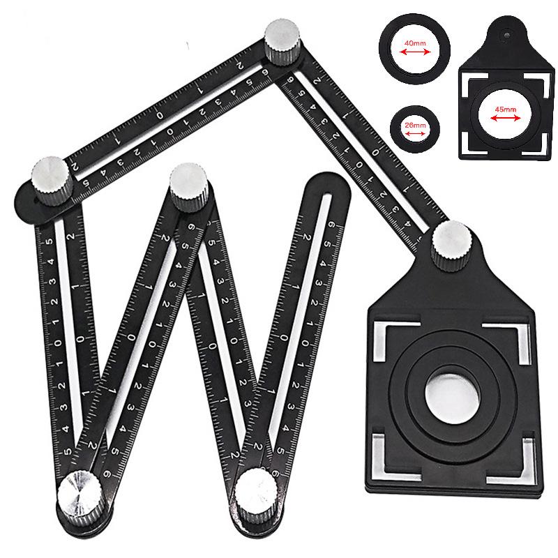 Adjustable Multifunctional Tile Hole Punch and Positioning Ruler