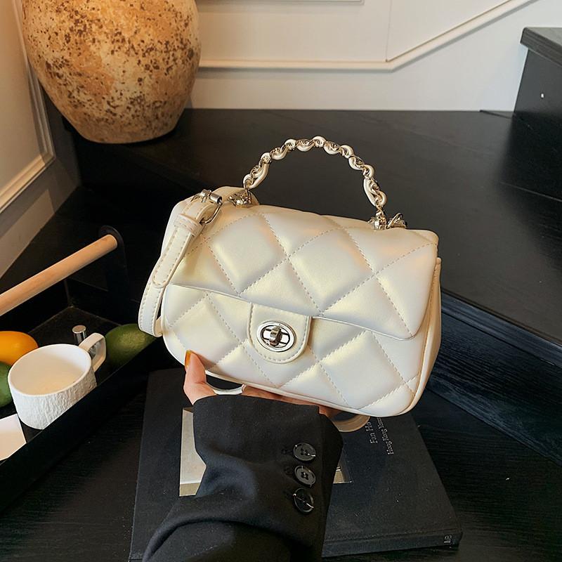 Handheld Solid Color Square Single Shoulder Crossbody Bag Women Fashion Gift