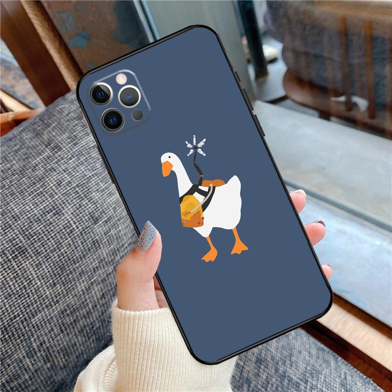 Cartoon Cute Goose Game Phone Case For iPhone 16 15 13 12 11 14 Pro Max 12 13 mini XR 15 16 Plus 16e Cover Shell