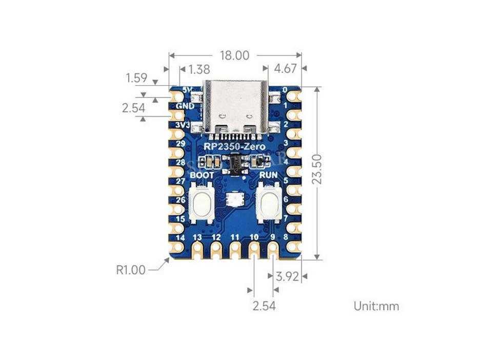 Raspberry Pi Pico 2 RP2350A Mini Placă de Dezvoltare