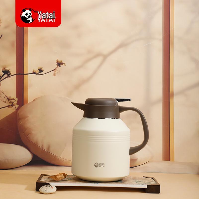 316 Stainless Steel Mute Tea Pot with Smart Temperature Display and Separate Tea Compartment 1600ML белый