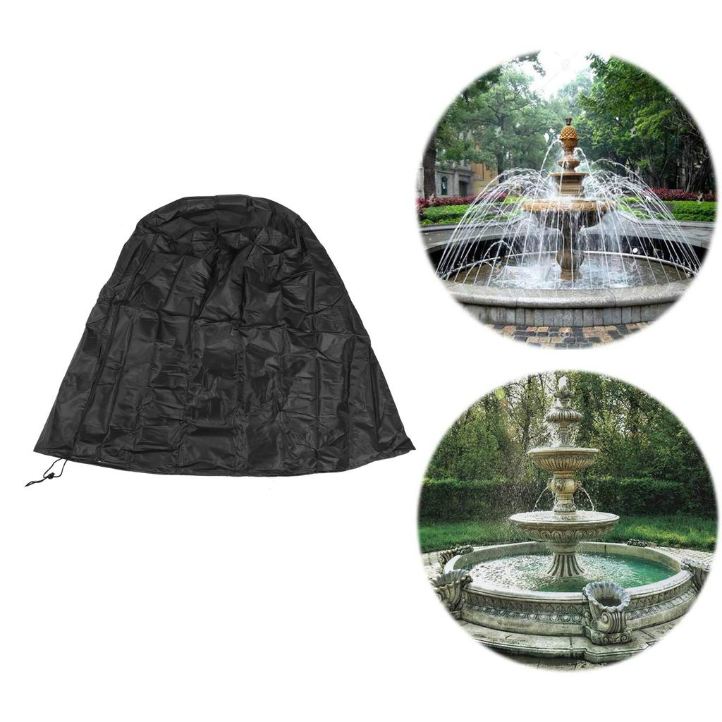 Fountain Cover, 36x42 Inch 420D Silver Coated Oxford Cloth Sunproof with Drawstring, for Outdoor Winter Garden Fountain Statue