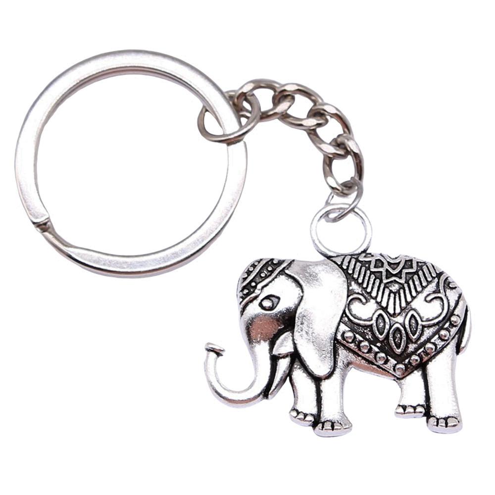 Pendants Elephant Charm Keychain Animal Theme Key Ring 28mm