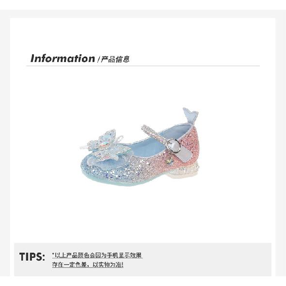 Girls Princess Shoes Little Girls Small High Heels Leather Shoes Bow Soft Bottom fashion Performance Shoes Spring and Autumn Crystal Shoes