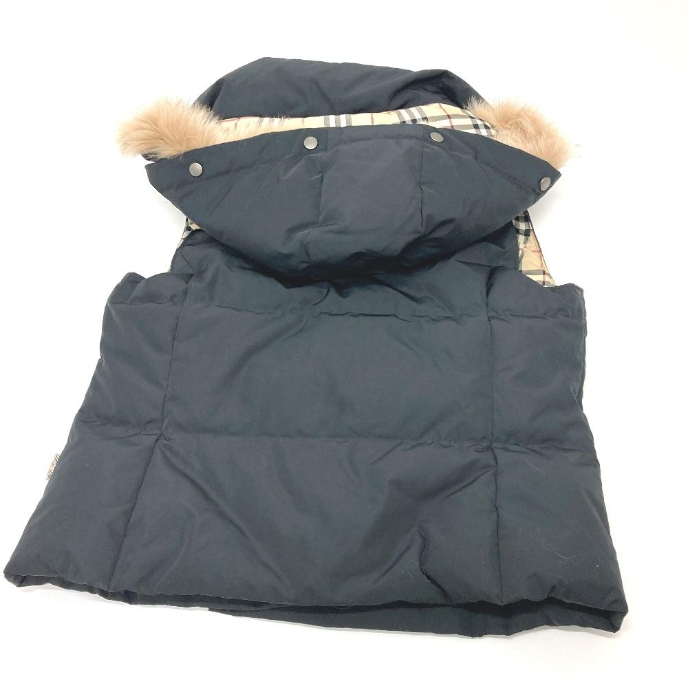 BURBERRY London Hood fur Down vest Nylon Black/SilverHardware