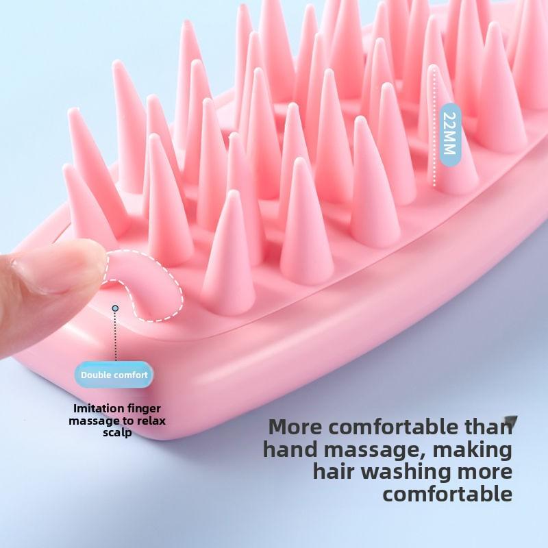 Silicone Hair Brush Long Handle Silicone Hair Comb Hair Massage Comb Cleansing Scalp Essential Oil Shampoo Brush