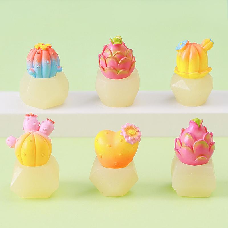 Creative Cute Simulation Cactus Plant Decoration Succulent Potted Ornament Crafts Desktop Trinkets Home Landscape Accessories