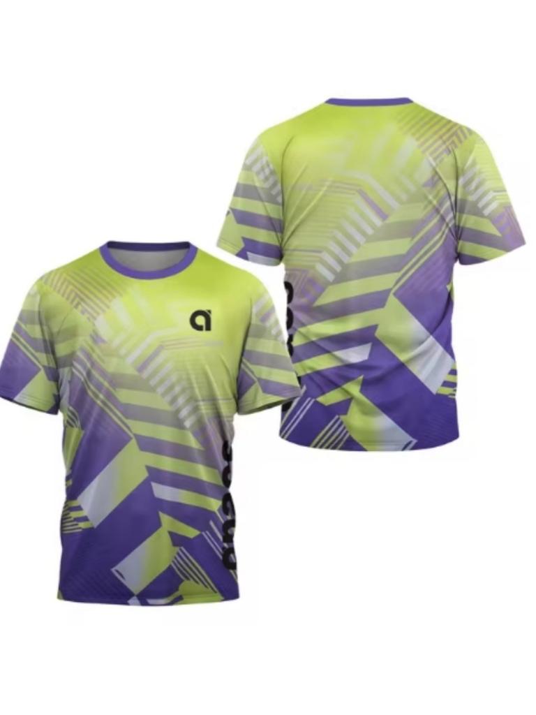 Summer 3D Printed Men's Round Neck Sports T-shirt Badminton Game Quick Drying T-shirt Table Tennis Outdoor Loose Sports Short Sleeve