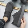 New Style Men's Casual Shoes Cow Suede Leather Lace-up Men Comfortable Mid-top Driving Flats Mens Outdoor Oxfords Shoe