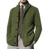 Men's Classic Button-Up Knit Cardigan In Black, Brown, Light Gray, Navy, and Army Green
