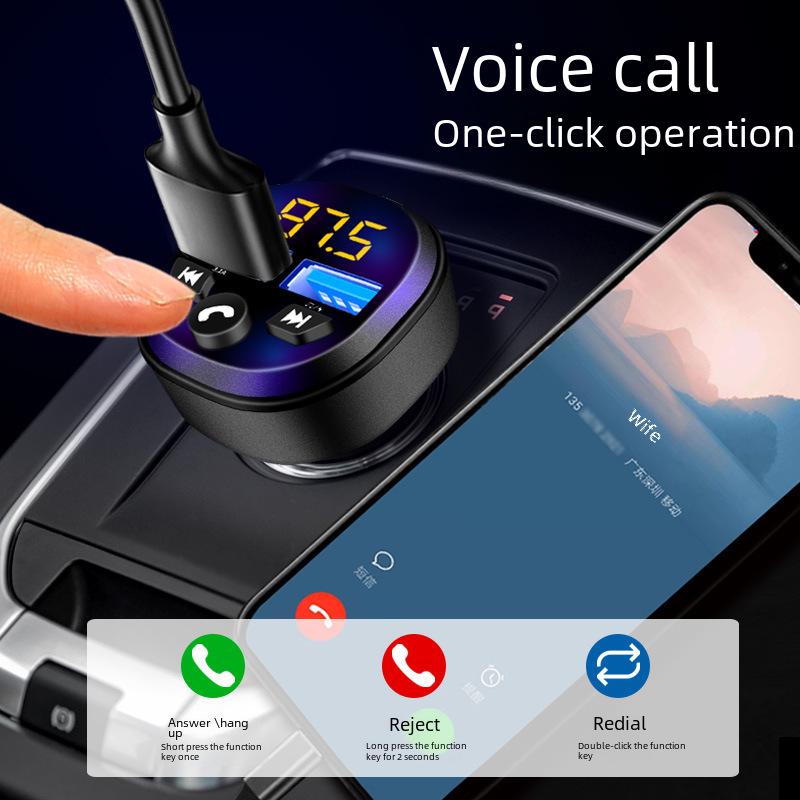 Player MP3 auto cu transmițător FM Bluetooth și încărcător dual USB QC3.0