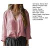Damen-Shirt, langärmelig, V-Ausschnitt, einfarbig, lässig, lockere Passform, Oberteile, vielseitige Bluse für die Arbeit, den Alltag und Partys