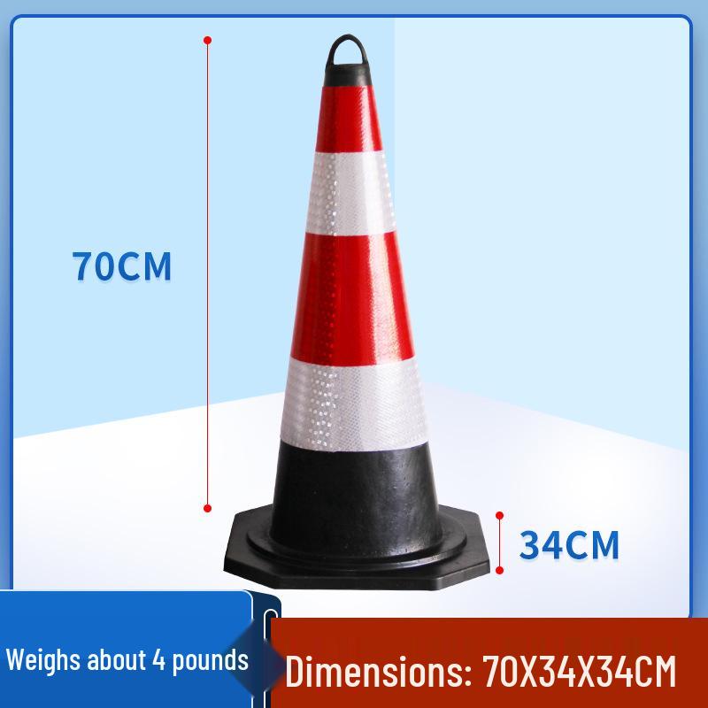 Anti-Collision Rubber Cone Parking Bollard - No Parking Warning Post