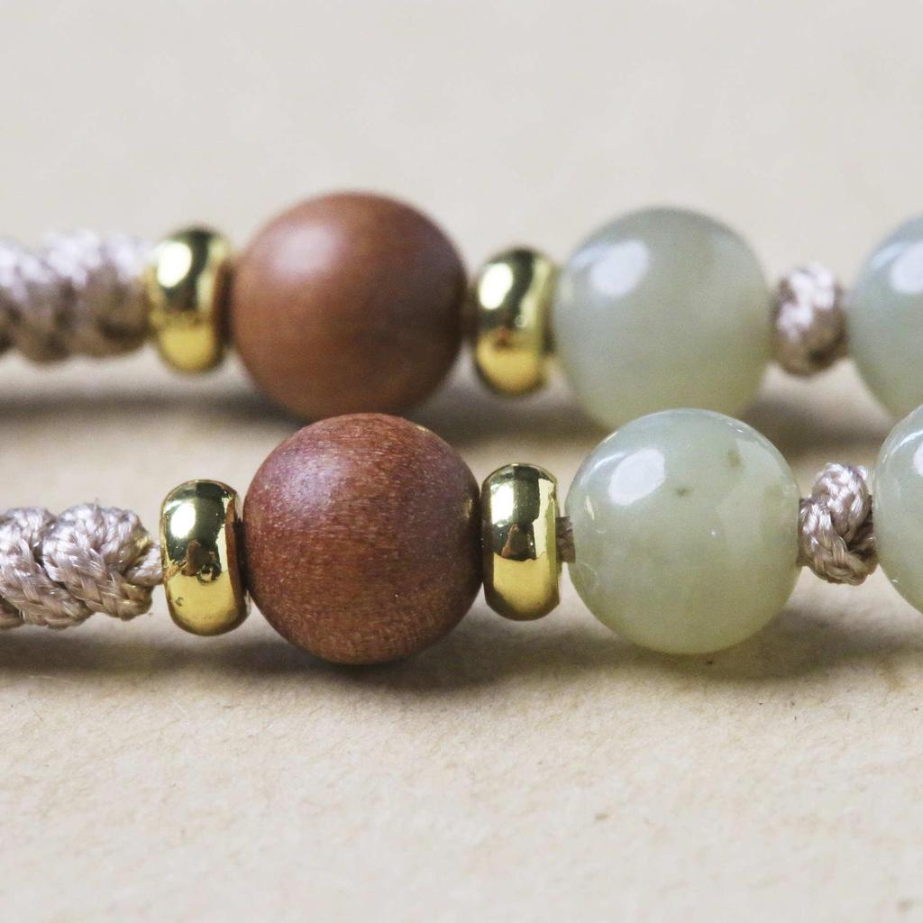 Unisex Thin Hetian Jade Peace Buckle Pendant Necklace with Red Rope