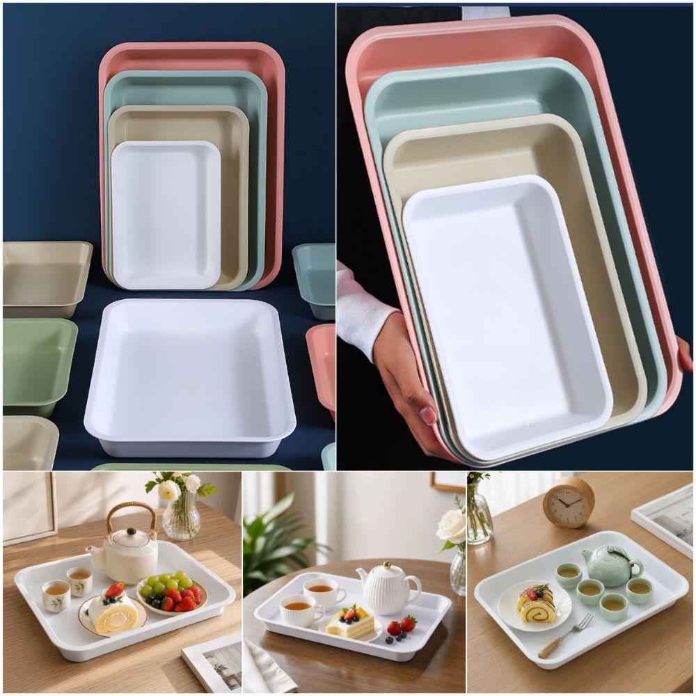High Quality Multicolor Serving Tray Plastic Multi-sizes Storage Tray Rectangle Scratch Resistant Cooking Tray Tea Serving