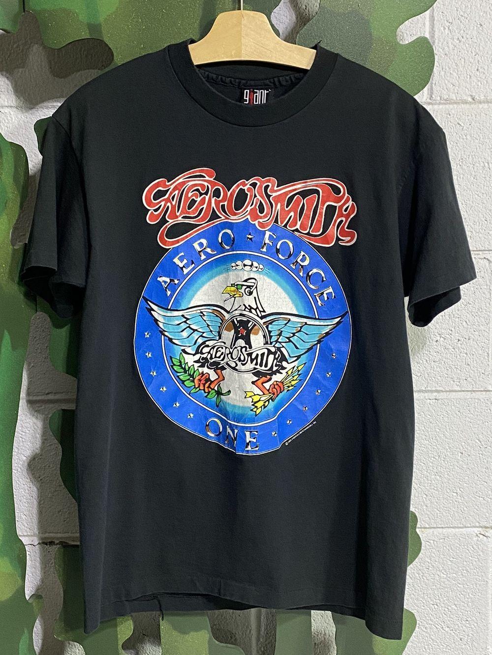 Aerosmith Aero Force One 1993 Tour Black Unisex Tshirt Reprint S5XL KH6853 L