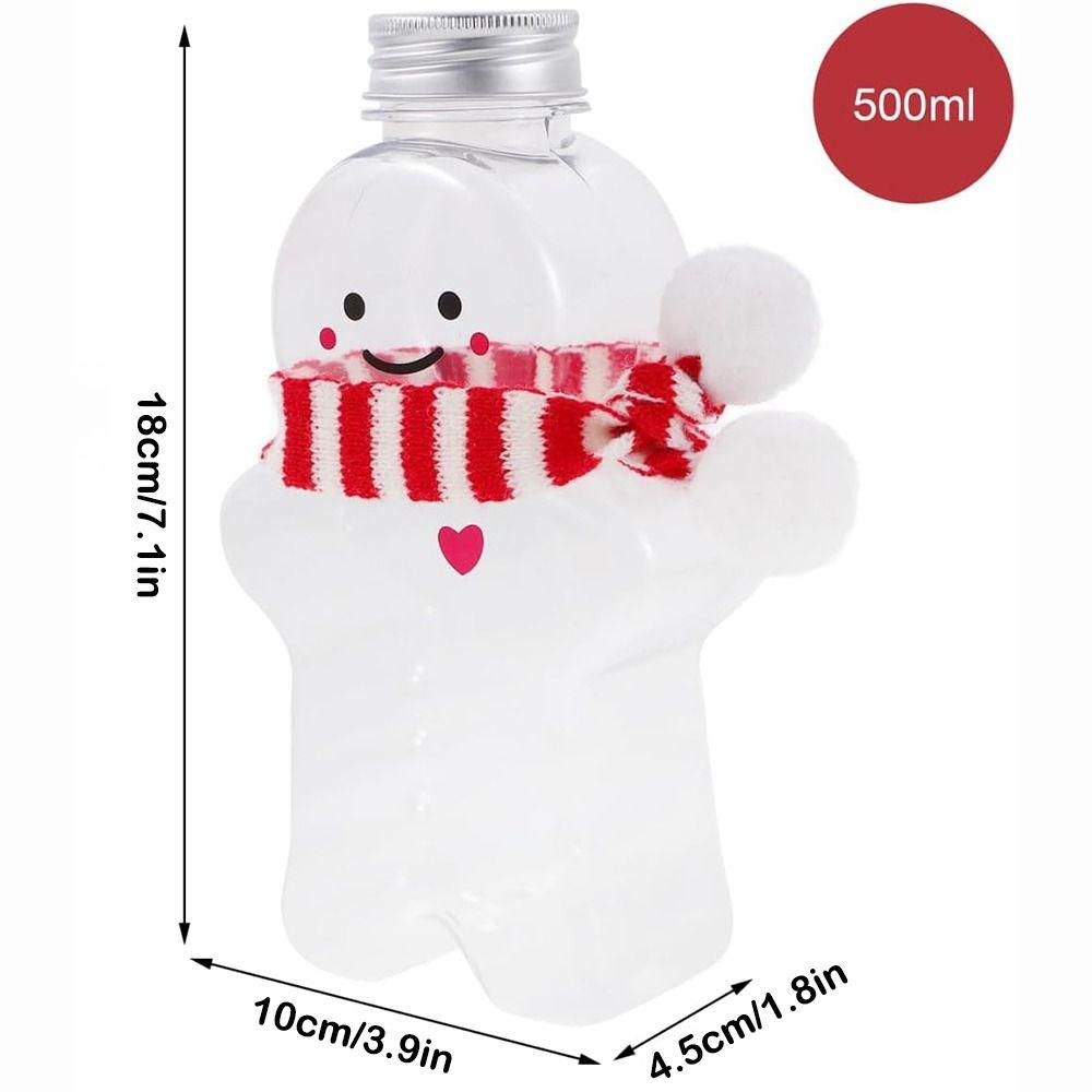 Transparent Gingerbread Bottle Brown Christmas Decoration Candy Juice Coffee Bottle  Child Gift