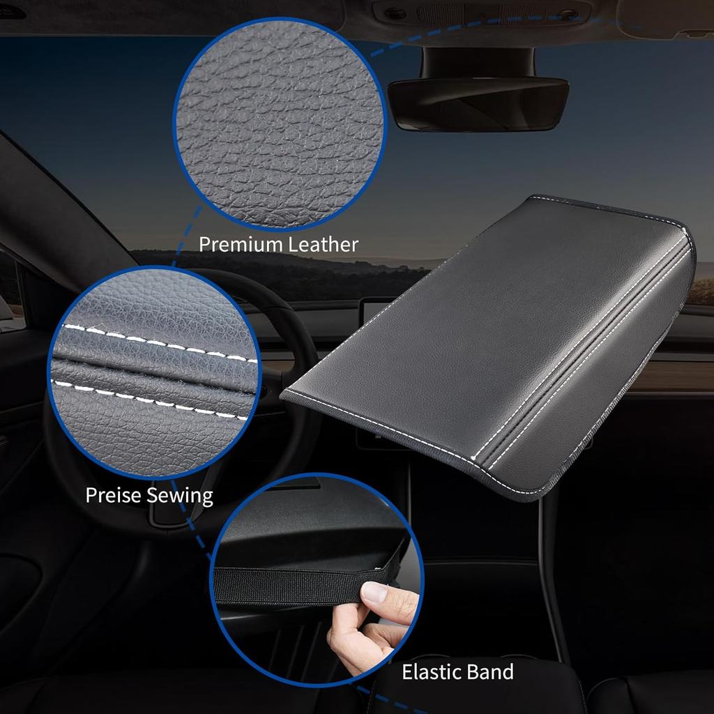 Tesla Model 3/Y Armrest Accessories - Wonarby Center Console Cover for Tesla - Car Armrest Box Cover Decoration Interior for Model 3 2017- 2024 2025