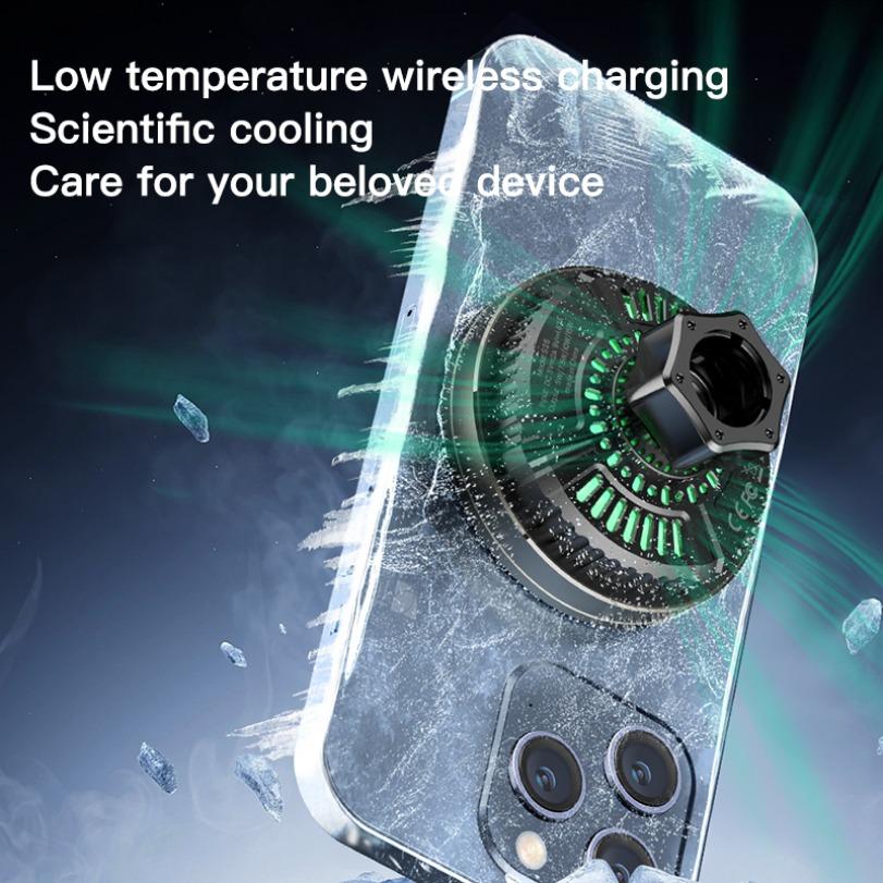ice-Cooling Wireless Car Charger Magnetic Air Vent Phone Holder For Magsafe iPhone 16 15 14 13 12 Pro Max Fast Charging Stand