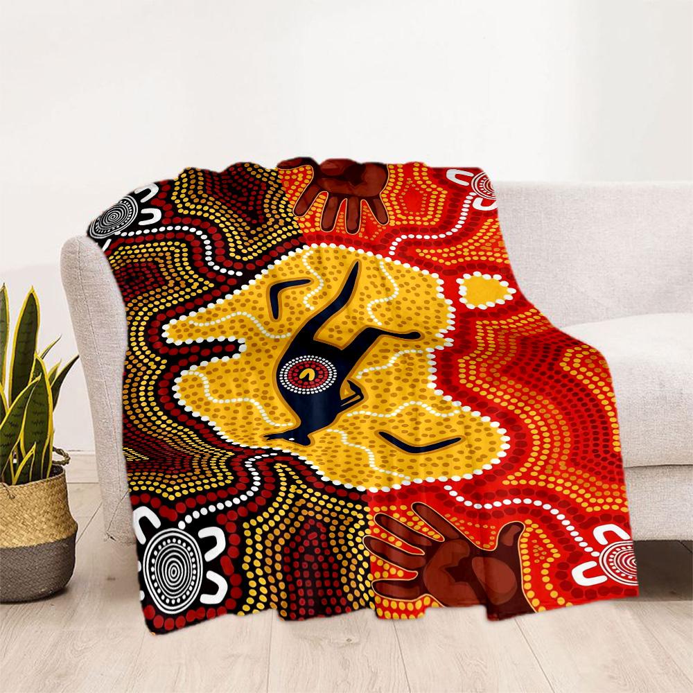 Australian Aboriginal Style 31 Blanket Soft & Cozy Perfect for Livingroom Sofa Chair Four Seasons Universal Stylish Decor