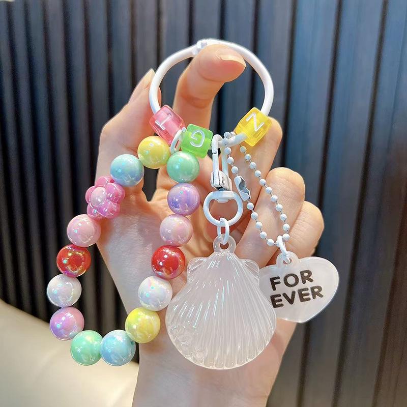 Exquisite Acrylic Beaded Keychain Pendants - Bag Charms & Car Key Lanyards, Ideal Small Gifts for Students.