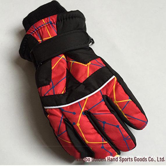 

«Водонепроницаемые зимние детские перчатки для катания на лыжах и велосипеде с принтом — с бархатной подкладкой для тепла» One Size 9-15 Years