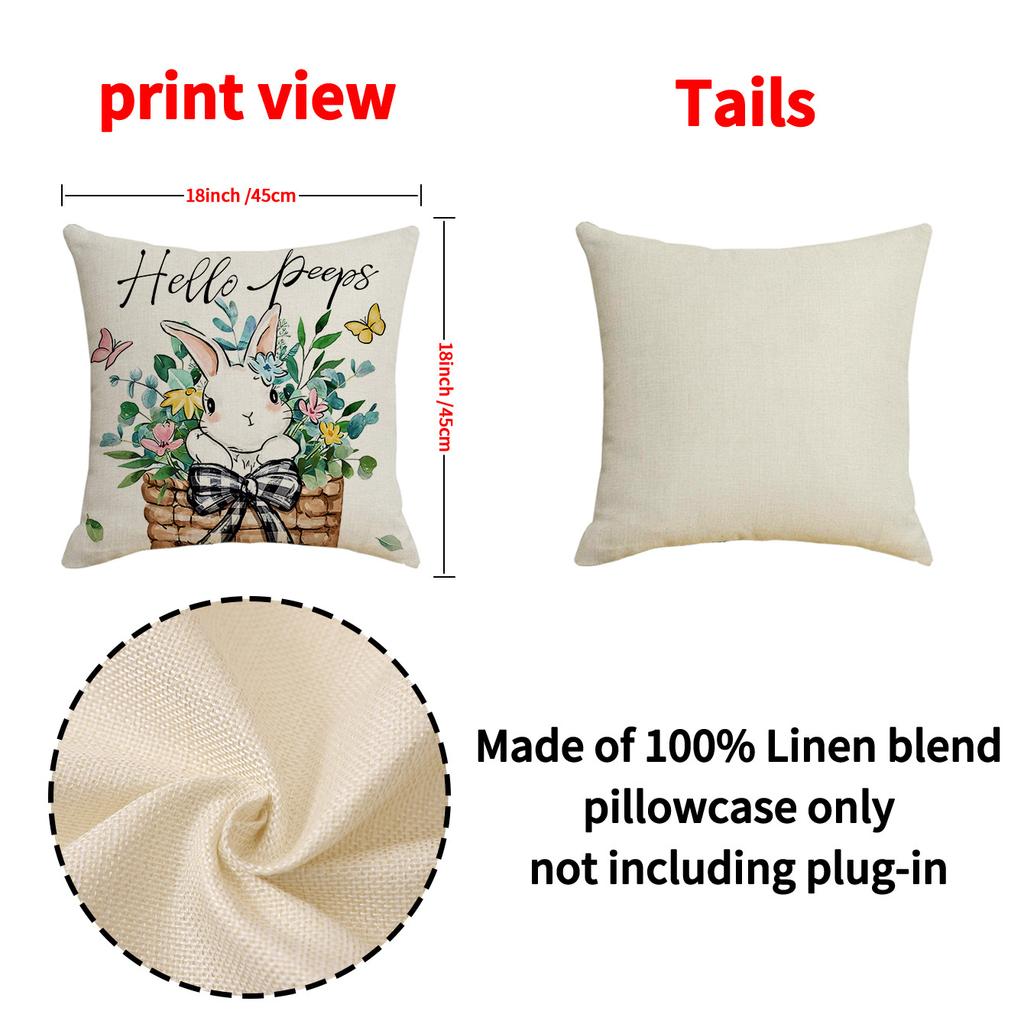 Osterhase Blumen Kissenbezug Leinen Druck Heim Kissenbezug Feiertag Dekorative Sofa Kissenhülle