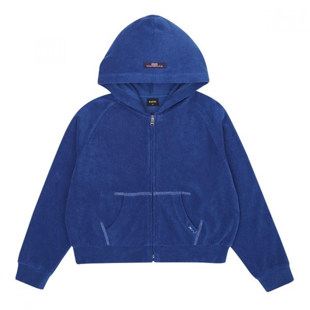 Bluetail Blue Terry Crop Hoodie Azb2jp03bu