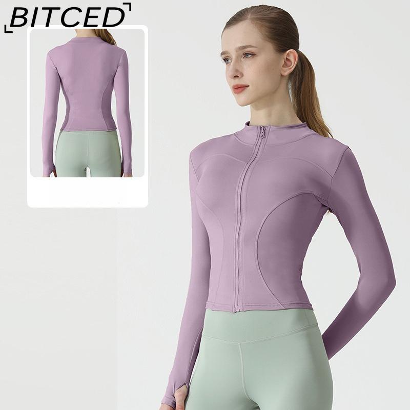 BITCED Summer Sun Protection Quick-Dry Sports Jacket Stand-Up Collar Stretch Slim-Fit Running & Fitness Top