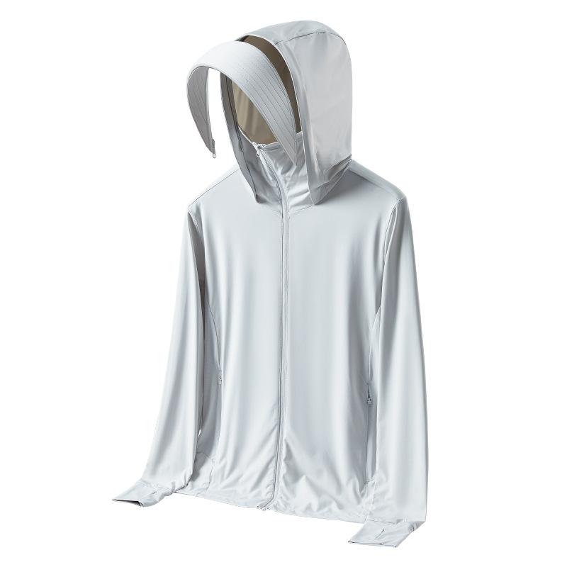 UPF10 + Ice Silk Sunscreen Clothing Men's Summer Outdoor UV Protection Fishing Sunscreen Clothing Women's Fashion and Breathable