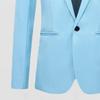 Men Casual Suit Jacket Lapel Long Sleeve One Button Pockets Slim Fit Blazer Solid Color Business Suit Coat Workwear