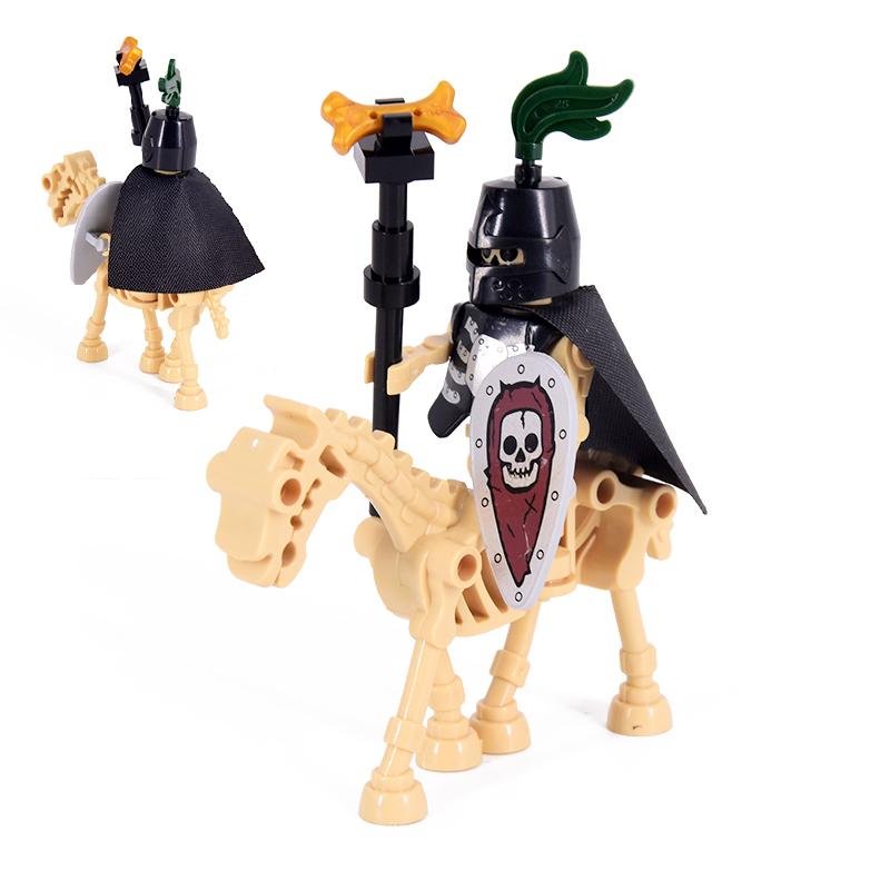 MOC Medieval Skeleton Centaurs Knights Mini Action Figures Building Blocks Roman Horse Soldier Bricks Toy for Children XMAS Gift