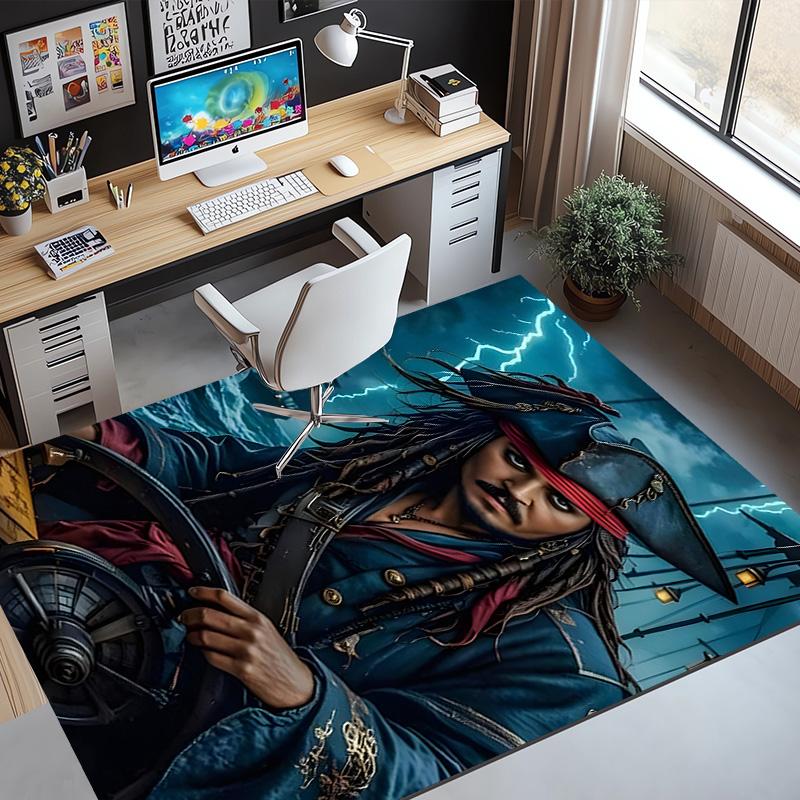 Captain Jack Sparrow Pattern Rug, Indoor/Outdoor Mat, for Picnic, Gameroom, Bedroom, Office, Living Room, Home Decor Carpet, Birthday Gift