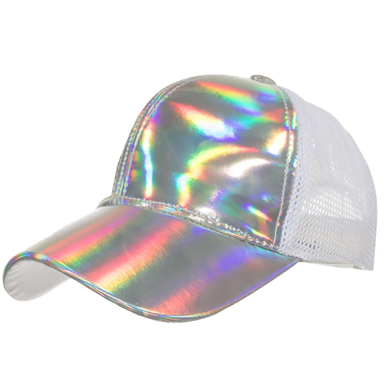 

Кепка Mesh CZ987 [Белый Клык], Блестящая, Регулируемая, Шляпа, Повседневная, Трендовая, Стильная, Мужская, Женская, (Серебряный)